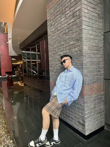 1:1 quality version 28320464 cotton blended checkered shorts