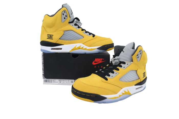 [plus-size shoes] 1:1 quality version Jordan 5  Tokyo 23  Yellow Suede Basketball Shoes 29035189