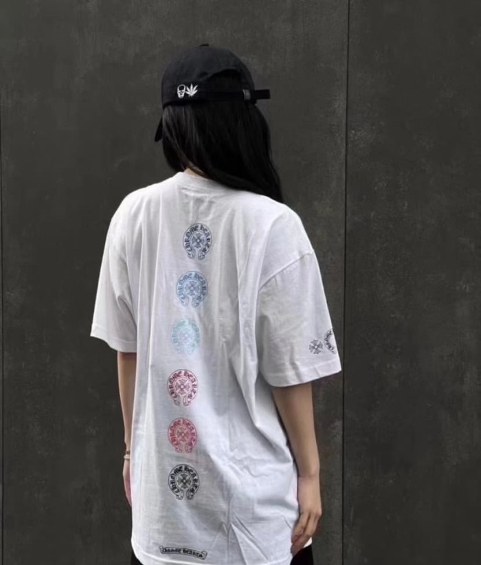 1:1 quality version Rainbow Gradient Horseshoe Logo Print Tee 2 colors 28969326