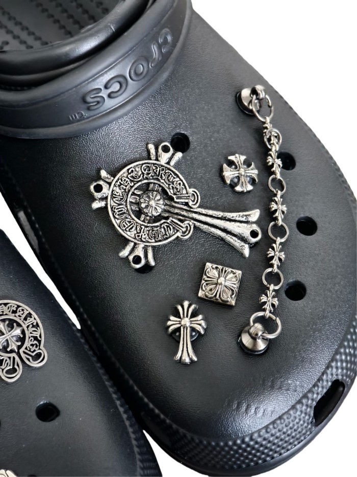 27895915 Silver Embellished Hole Shoes