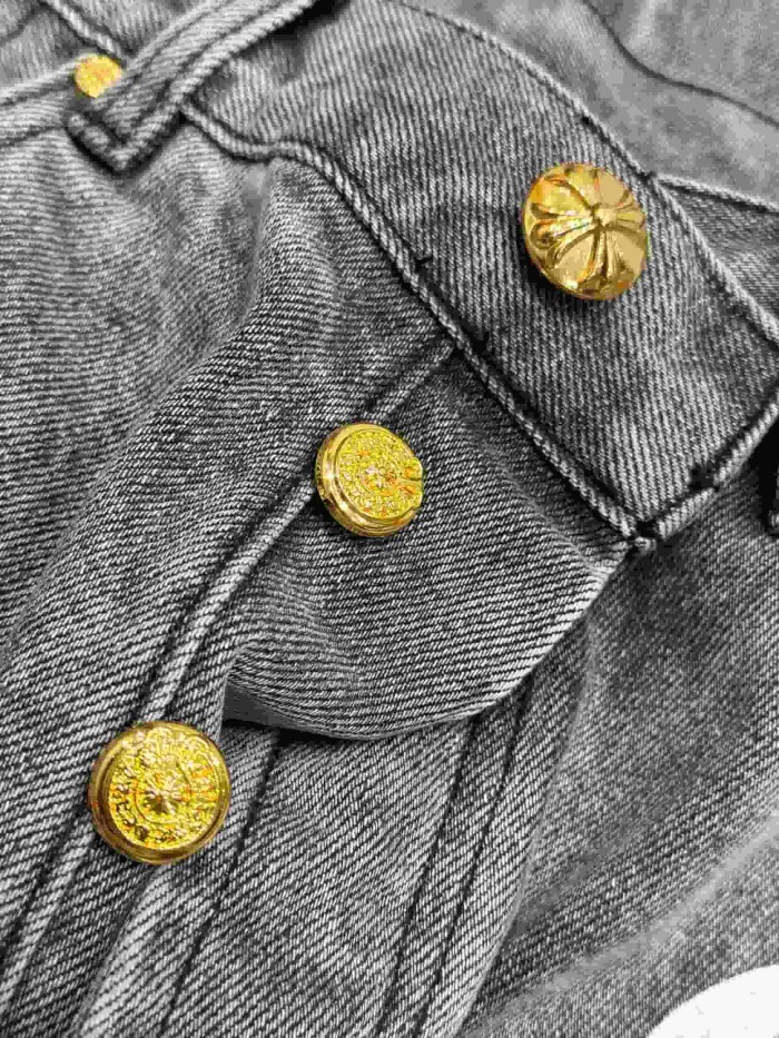 1:1 quality version  Cross Letter Print Applique Gold Label Jeans 28960927