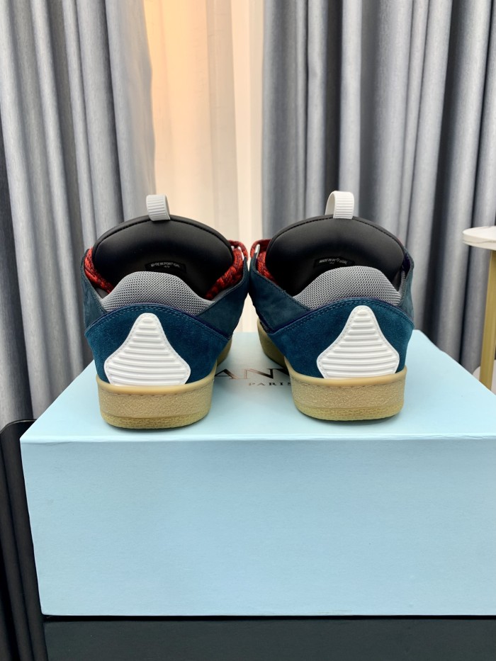 1:1 quality version Colorful Colorblocking Cowhide Bread Shoes 35 colors