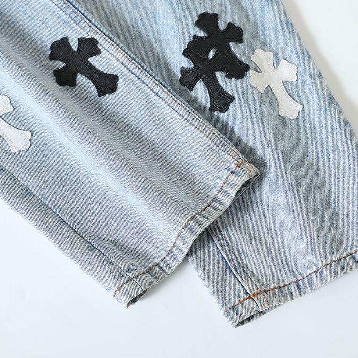1:1 quality version Black and White Cross Light Blue Jeans 28791698