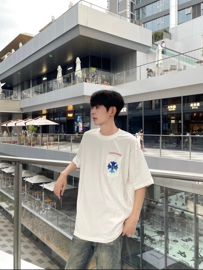 1:1 quality version Gradient Blue Cross Print Tee 2 colors 28969328