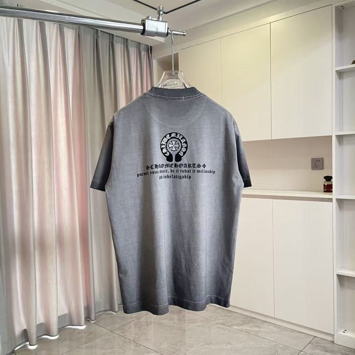 1:1 quality version Black and White Sanskrit Horseshoe Cross Logo Printed  Vintage Tee 4 colors 29082404