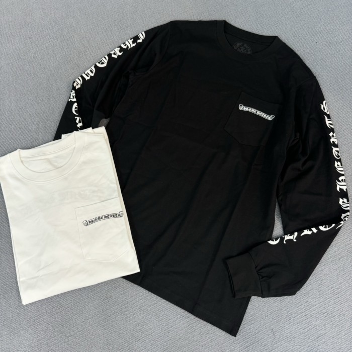 1:1 quality version Scroll Logo Long Sleeve T-Shirt 2 colors
