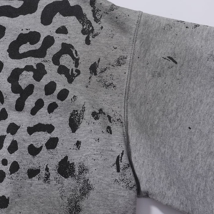 Black Spot Leopard Print Washed Version Hoodie 28709902