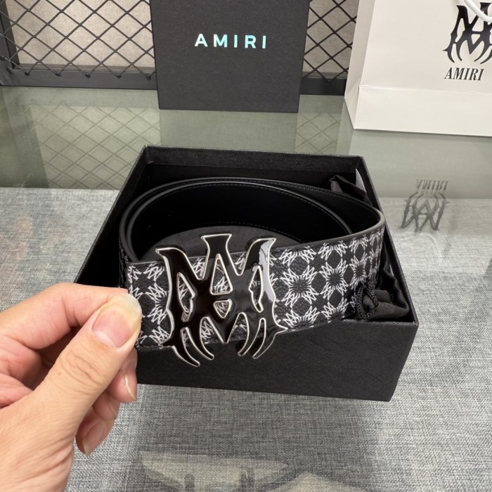 1:1 quality version Full-Print AM Logo Belt 5 colors 【Width 3.8 cm】28659912