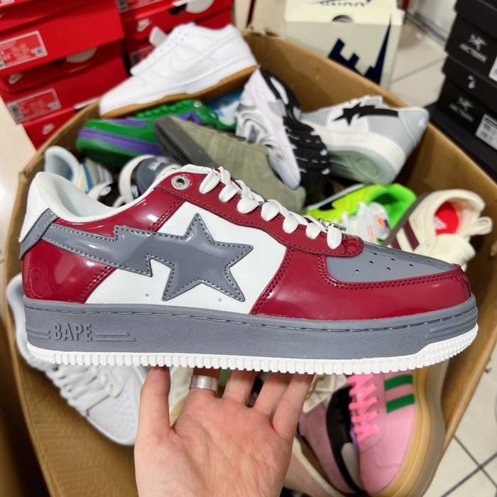 1:1 quality version Ape Logo Lightning Stars Colorblock Low Top Board Shoes 2 colors
