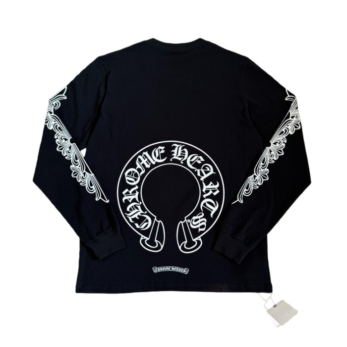 1:1 quality version Classic Floral Sleeve Horse Hoof Print Long Sleeve T-Shirt 2 colors 28711236