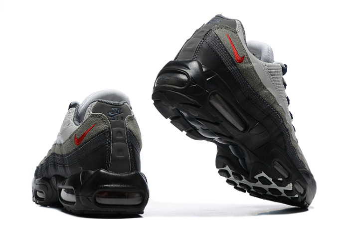 [plus-size shoes]Air Max 95 Black Grey Gradient Wave Strip Running Shoes 29066602