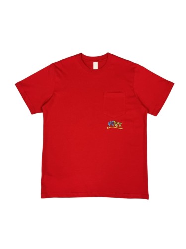 1:1 quality version Matty Boy Arrow & Face Print Red Cotton Pocket T-Shirt 29093609