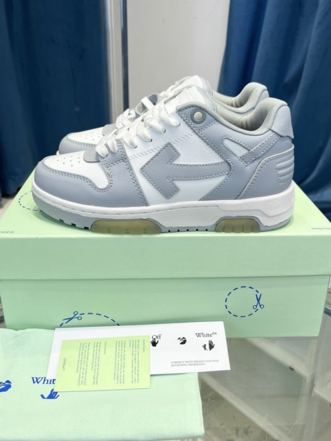 1:1 quality version OW Out Of Office OOO Low Tops Grey White OMIA189F22LEA0010109