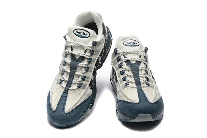 [plus-size shoes]Air Max 95 White Teal  Just Do It  Print  Air Cushion Running Shoes 29045031