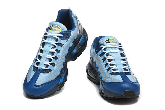 [plus-size shoes]Air Max 95 Blue Gradient Mesh  Air Cushion Running Shoes 29043566