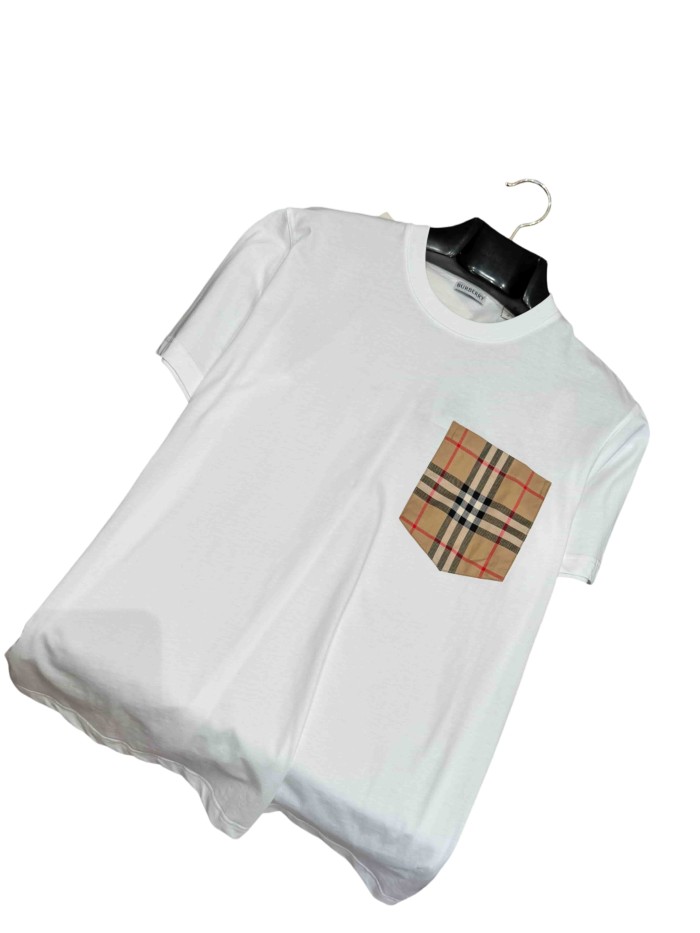 1:1 quality version  Plaid pocket crew neck T-shirt 2 colors 28967957