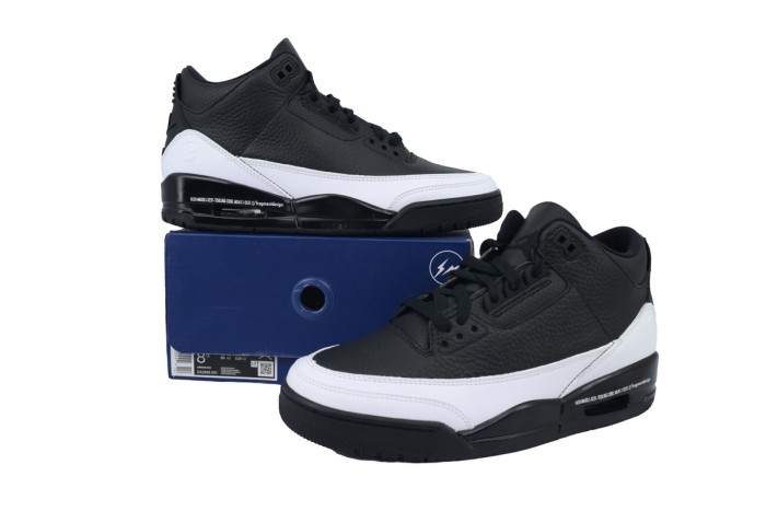 [plus-size shoes] Jordan 3 Retro Black White Leather Basketball Shoes 29043154