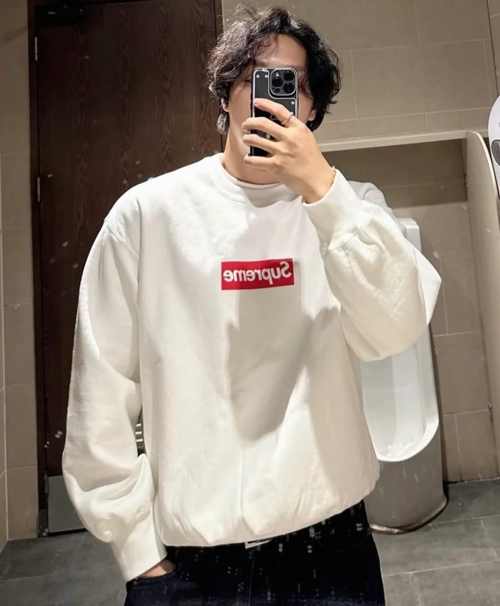 Cracked Box Print Washed Crew Neck Sweatshirt 4 colors 28746693