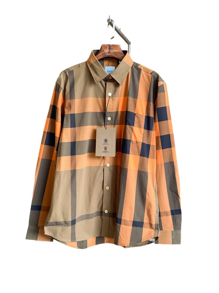 1:1 quality version Plaid Stretch Cotton Poplin Long Sleeve Shirt 8 colors 28875206