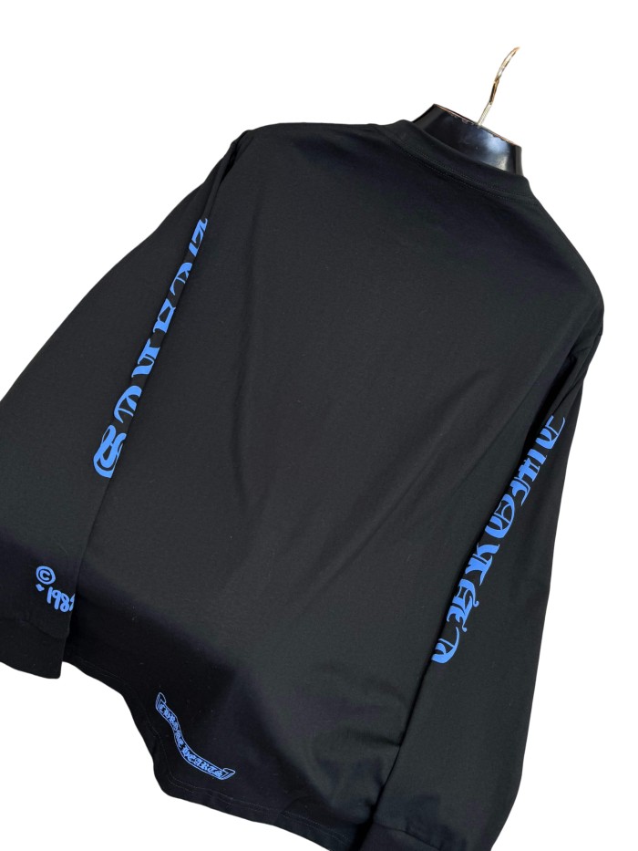 1:1 quality version Blue Ink Print Pocket Long Sleeve T-Shirt 28946646