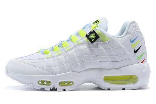 [plus-size shoes]Air Max 95 Black White Swoosh Neon Accent Air Cushion Casual Sneakers 29066056