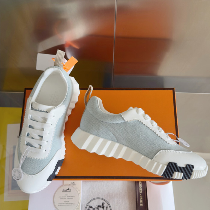 [plus-size shoes]Bouncing Couple Style Mixed Material Breathable Casual Sneakers 3 colors 29085233