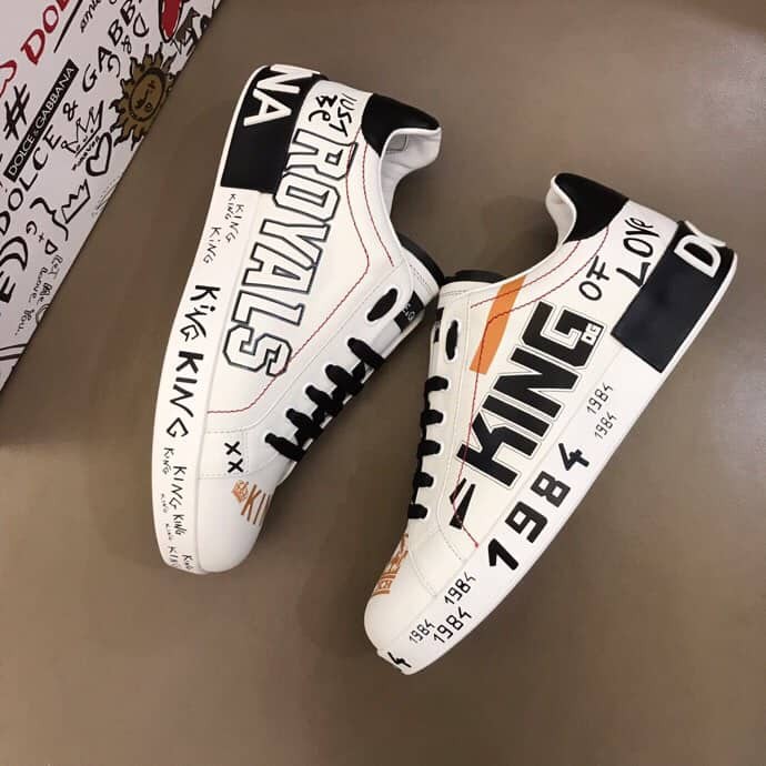 DOLCE    G@BB@N@ PORTOFINO SNEAKERS IN PRINTED NAPPA CALFSKIN   DG12