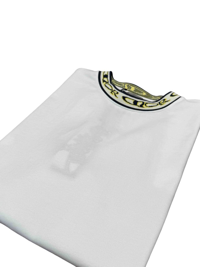 1:1 quality version Co-branded Letter Collar Contrast Embroidered Pattern T-Shirt 28961183