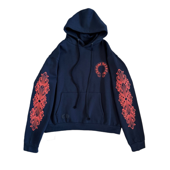 1:1 quality version Red Horseshoe Flower Arm Print Fleece Hoodie 28679121