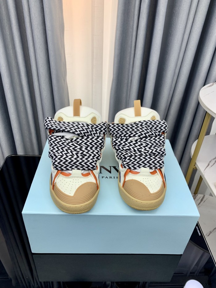 1:1 quality version Colorful Colorblocking Cowhide Bread Shoes 35 colors