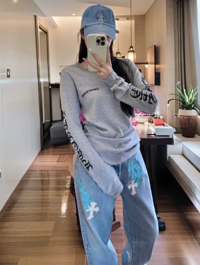 1:1 quality version Waffle Fabric Sanskrit Print Long Sleeve T-Shirt 3 colors 28969329