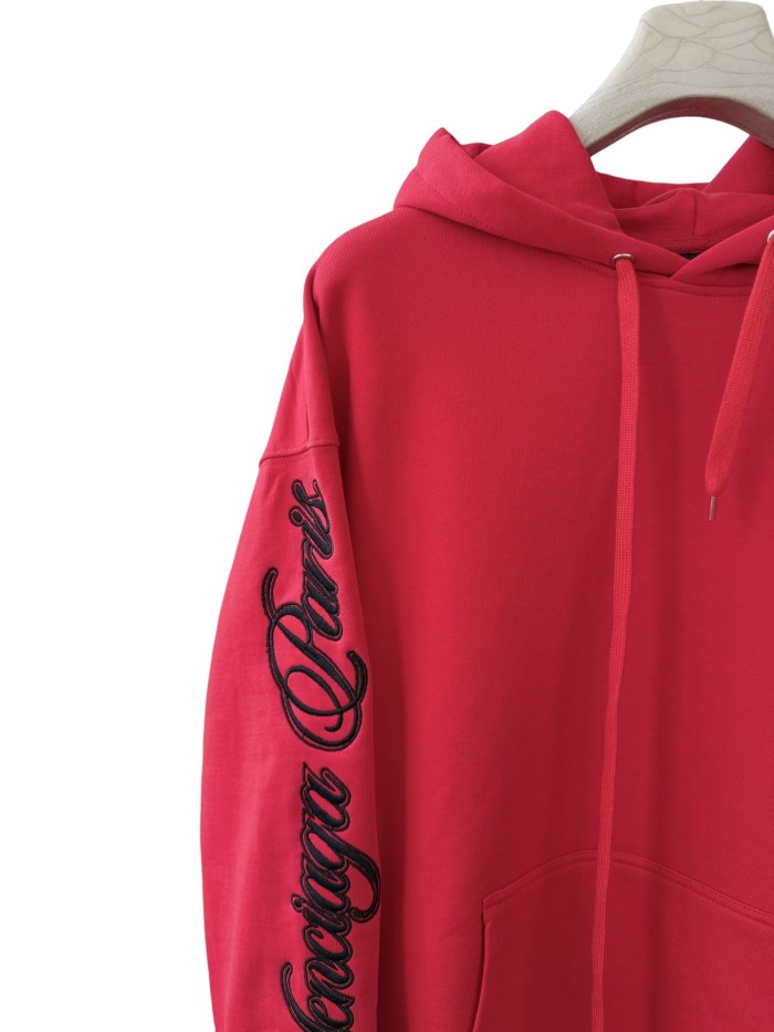 1:1 quality version Two-Sleeve Cursive Letter Matte Embroidered Hoodie 2 colors 28974530
