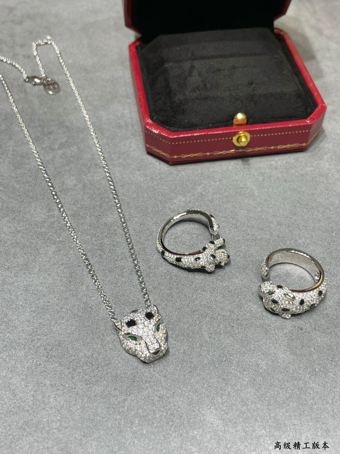 1:1 quality version C@rtier leopard head ring
