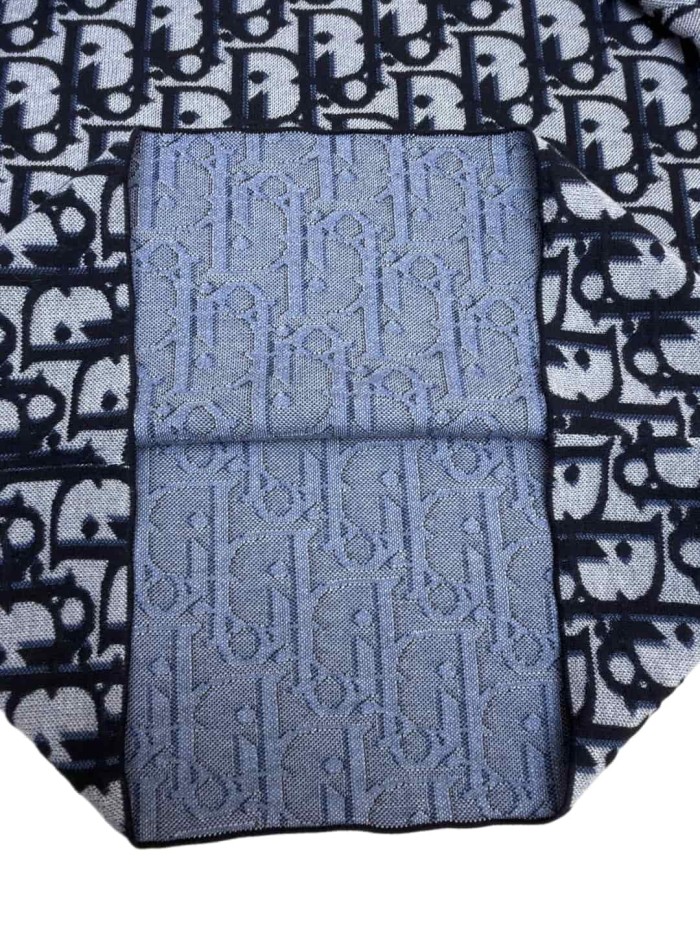 1:1 quality version Dark Blue Color-Blocked Jacquard Knit T-shirt 28968062