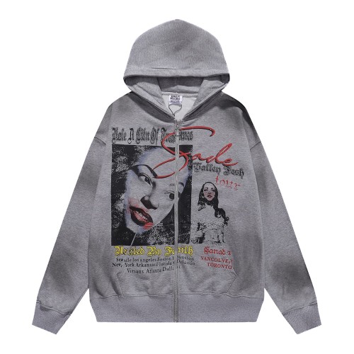 Flame Red Lip Beauty Print Washed Version Hoodie 28709897