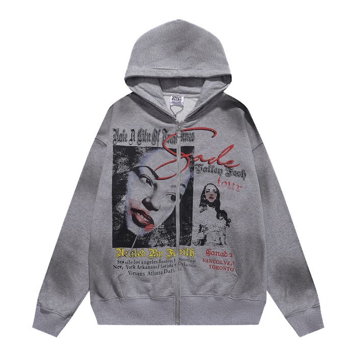 Flame Red Lip Beauty Print Washed Version Hoodie 28709897