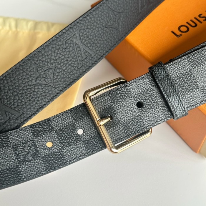 1:1 quality version Black Plaid Pin Buckle Belt 3 colors【Width 4cm】