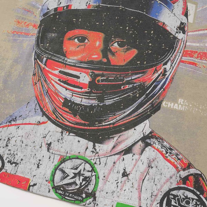 Red Racing Helmet Print Washed Tee 2 colors 29047371