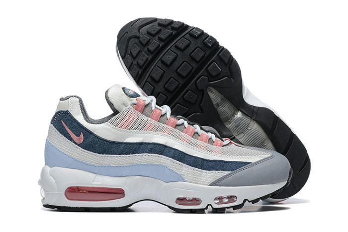[plus-size shoes]Air Max 95 Grey Pink Blue Gradient  Air Cushion Casual Sneakers 29066632