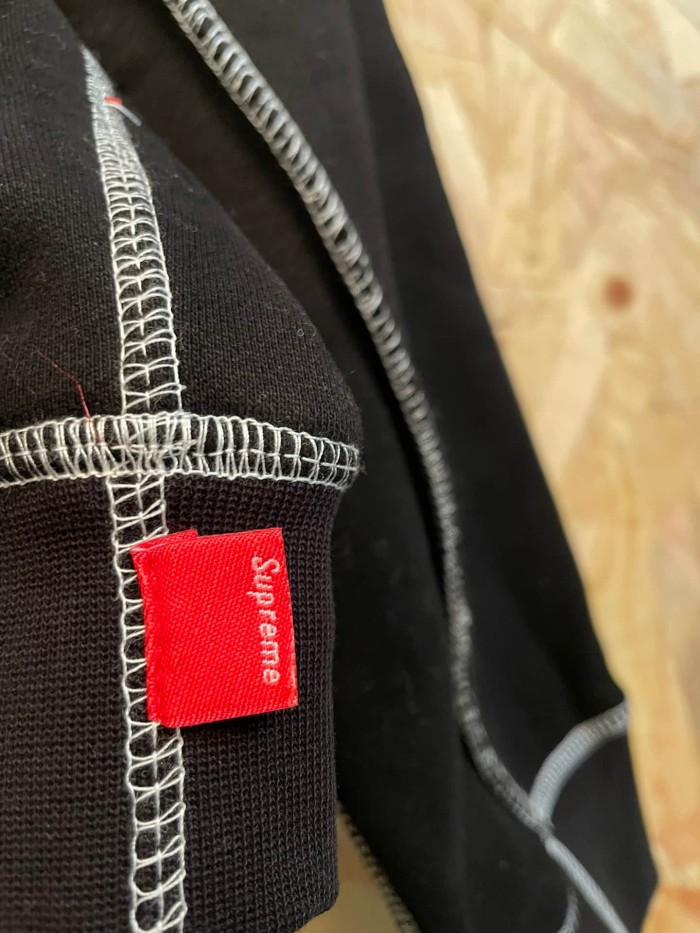1:1 quality version American Street Style Contrast Stitching Flocked Logo Fleece Lined Hooded 29082095