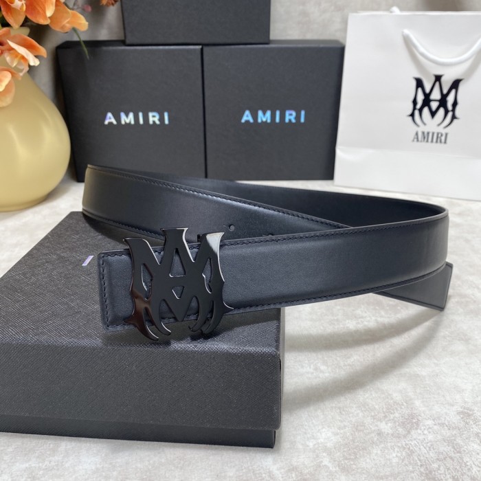 1:1 quality version Black AM Steel Buckle Belt 2 colors【Width 3.8 cm】28661040