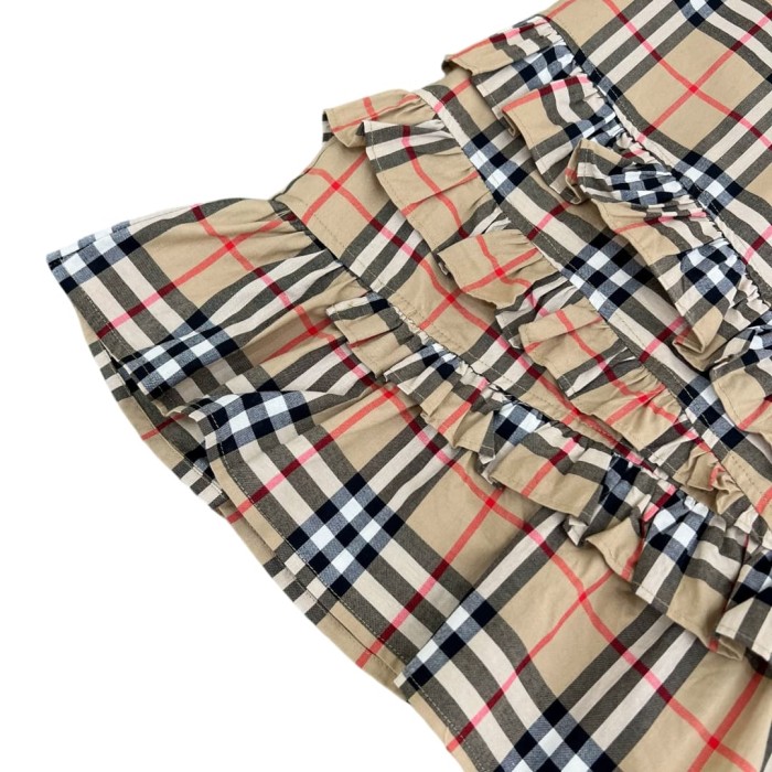 Khaki Vintage Check Kids A-Line Sleeveless Dress for Kids 29000405