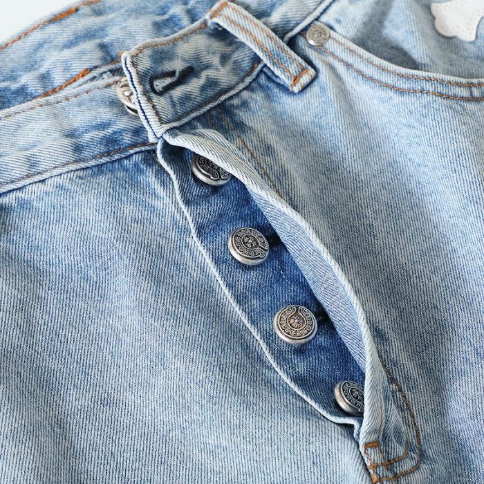 1:1 quality version Black and White Cross Light Blue Jeans 28791698