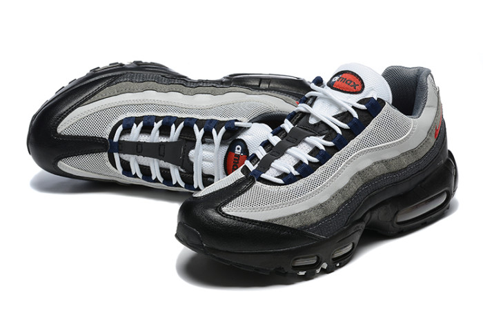 [plus-size shoes]Air Max 95 Black Grey Gradient Wave Strip Running Shoes 29066602
