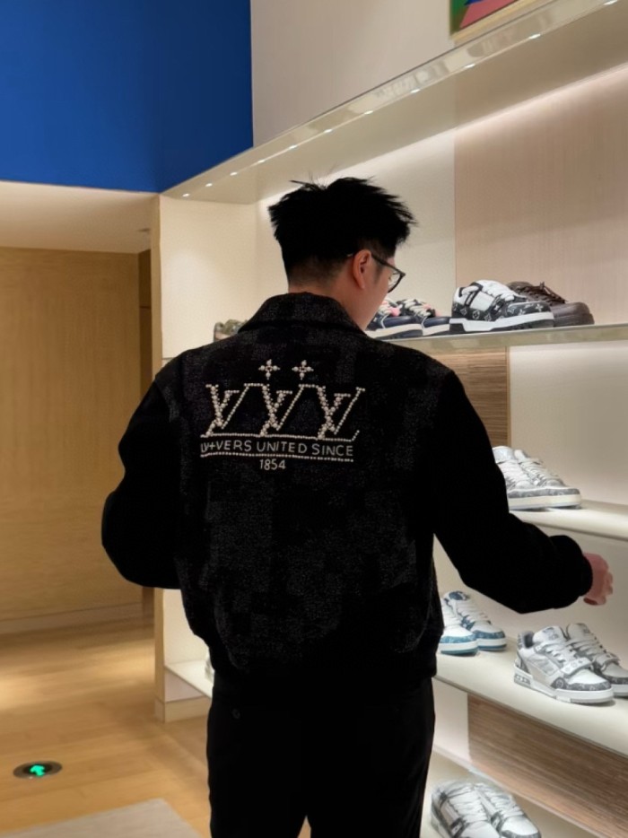 1:1 quality version Pearl Checkered Baseball Jacket 28437387