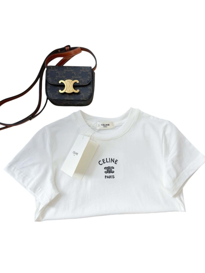 Triomphe Logo & Text Embroidered Cotton T-shirt for Kids 2 colors 29030027