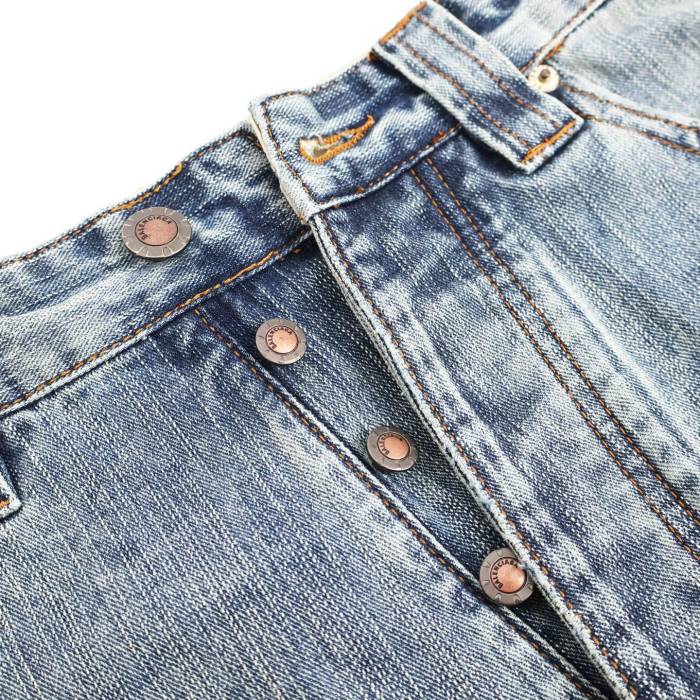 1:1 quality version 28429082 Red logo embroidered denim jeans