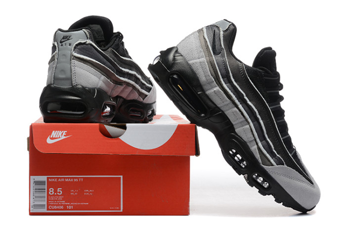 [plus-size shoes]Air Max 95 Black Grey Gradient  Air Cushion Running Shoes 29045571