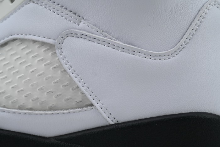 [plus-size shoes] 1:1 quality version Jordan 5   Fire Red  White Leather Basketball Shoes 29035327