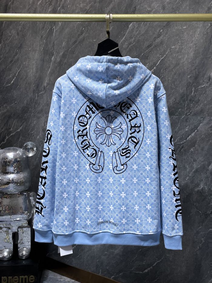 Full Printed Crucifix Flower Arm Sanskrit Letter Zipper Hoodie 3 colors